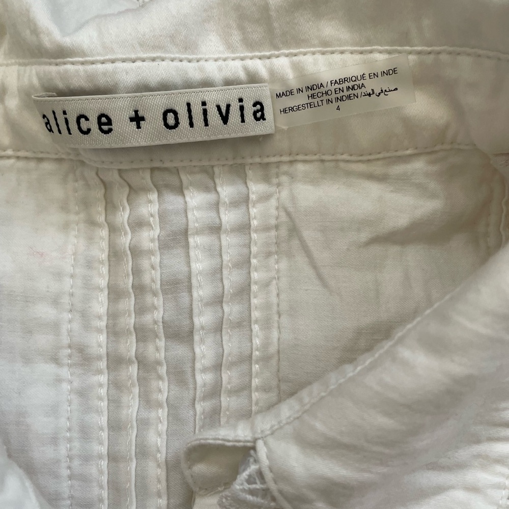 Alice + Olivia Meeko Embroidered Ruffle Sleeve Dress - Picture 6 of 8